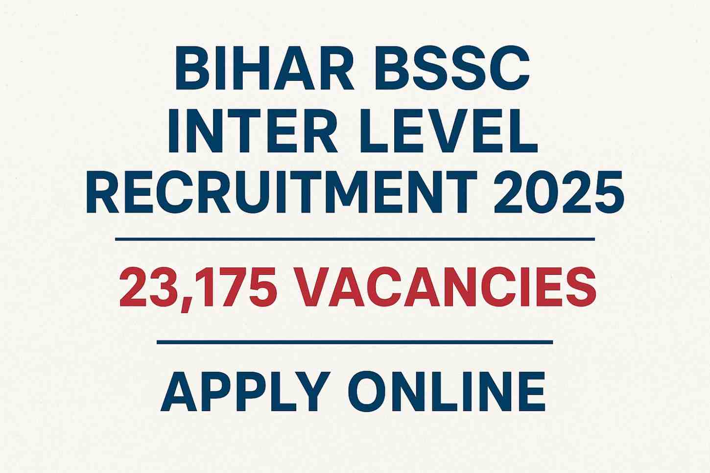 Bihar BSSC Inter Level Recruitment 2025