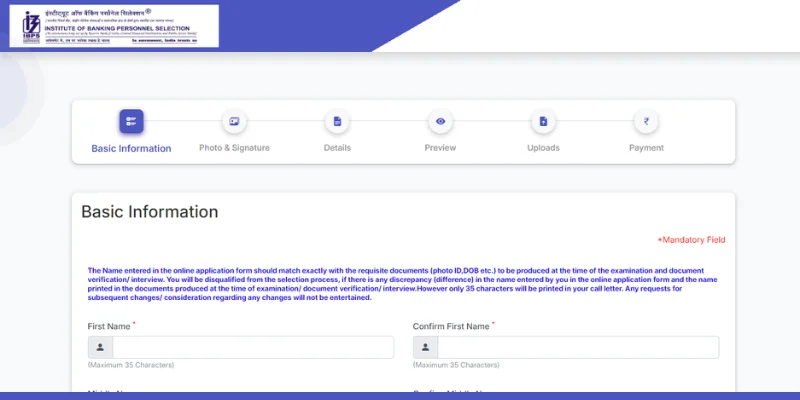IBPS Deputy Manager Recruitment 2026 Registration Form