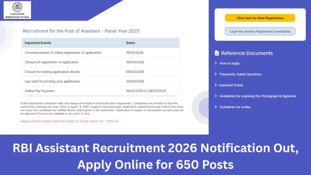 RBI Assistant Recruitment 2026