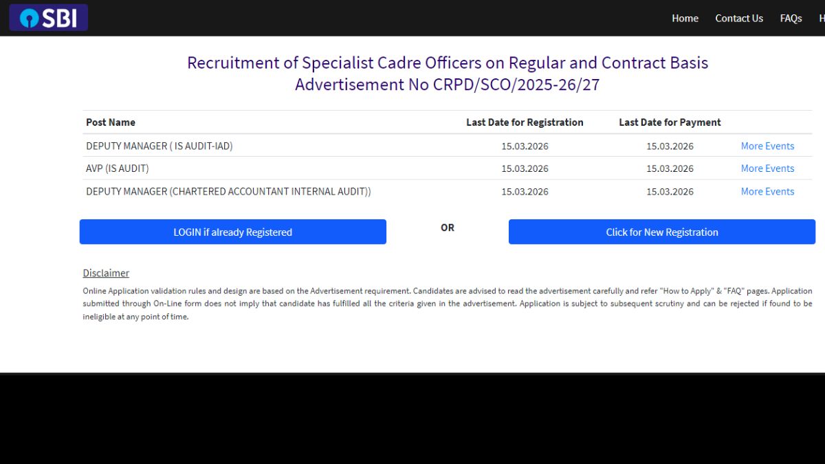 SBI SCO Recruitment 2026