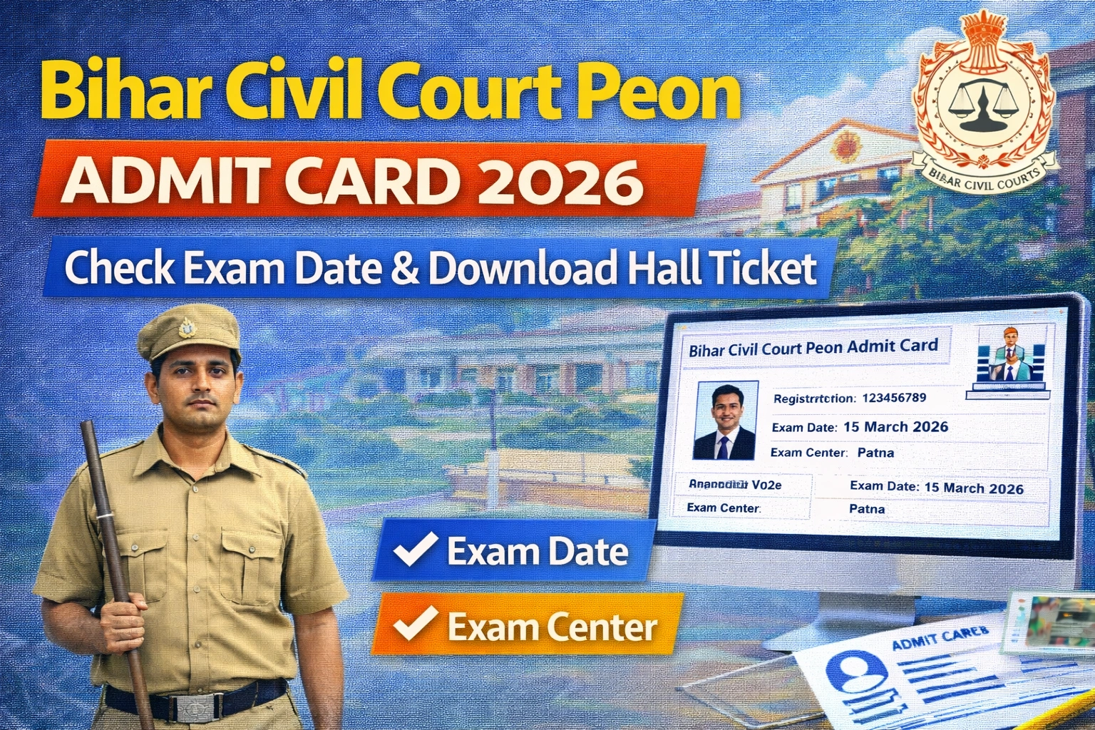 Bihar Civil Court Peon Admit Card 2026