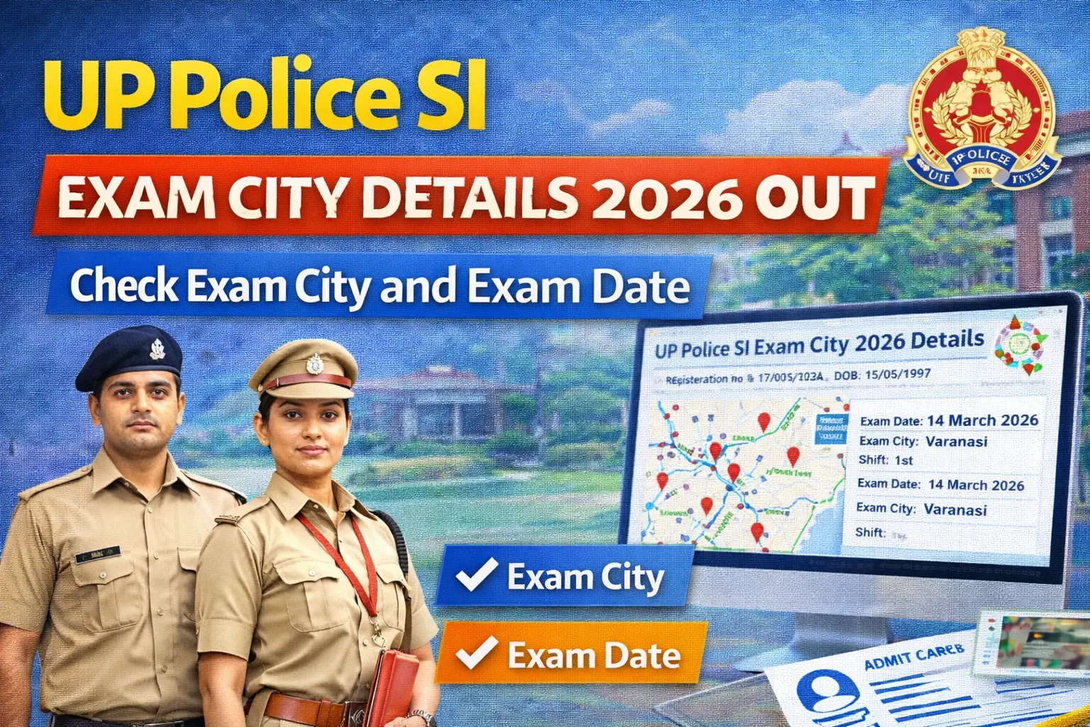 UP Police SI Exam City Details 2026